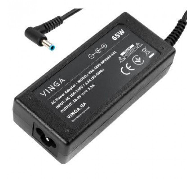 Блок живлення до ноутбуку Vinga HP 65W 18.5V 3.5А 4.5*3.0 (VPA-1835-HP4530-101)