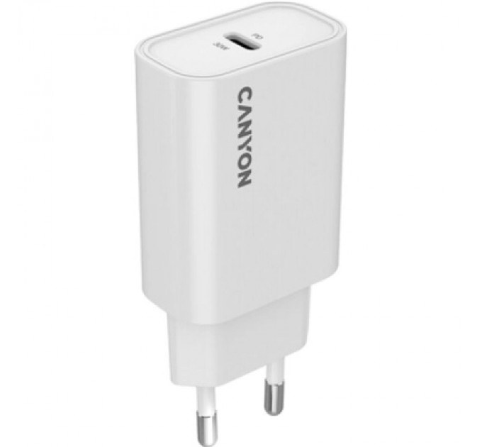 Canyon Зарядний пристрій Canyon 30CL OnCharge USB-C PD30W White (CNE-CHA30CLW)