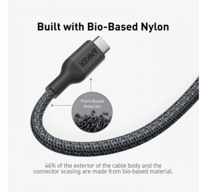 Anker Дата кабель USB-C to USB-C 0.9m 140W bio-nylon 544 black Anker (A80F5H11)