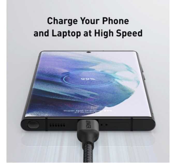 Anker Дата кабель USB-C to USB-C 0.9m 140W bio-nylon 544 black Anker (A80F5H11)