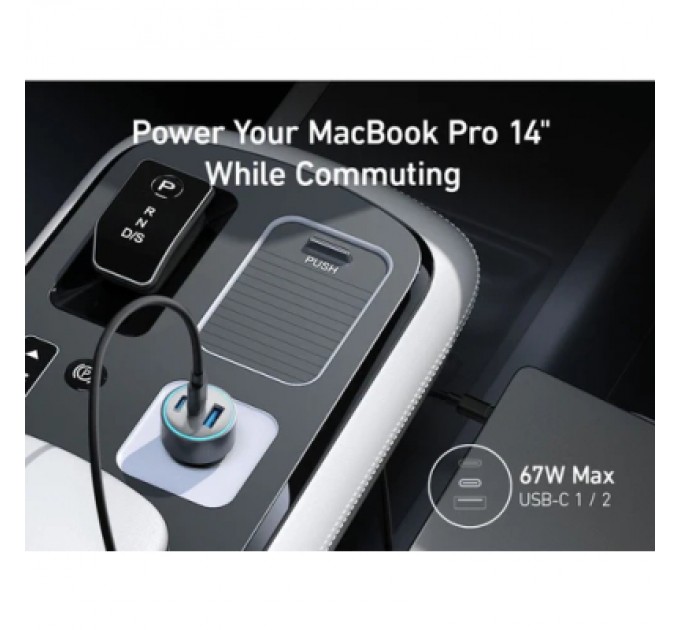 Anker Зарядний пристрій Anker 325 PowerDrive USB-C PD67W + USB-A 22.5W Black (A2731HA1)