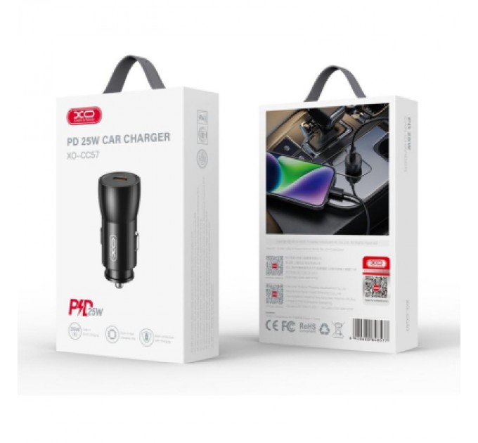 XO Зарядний пристрій XO CC57 USB-C PD25W Black (CC57_Black)