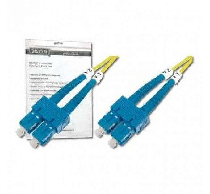 Оптичний патчкорд Digitus SC-SC, OS2, duplex, 2m (DK-2922-02)