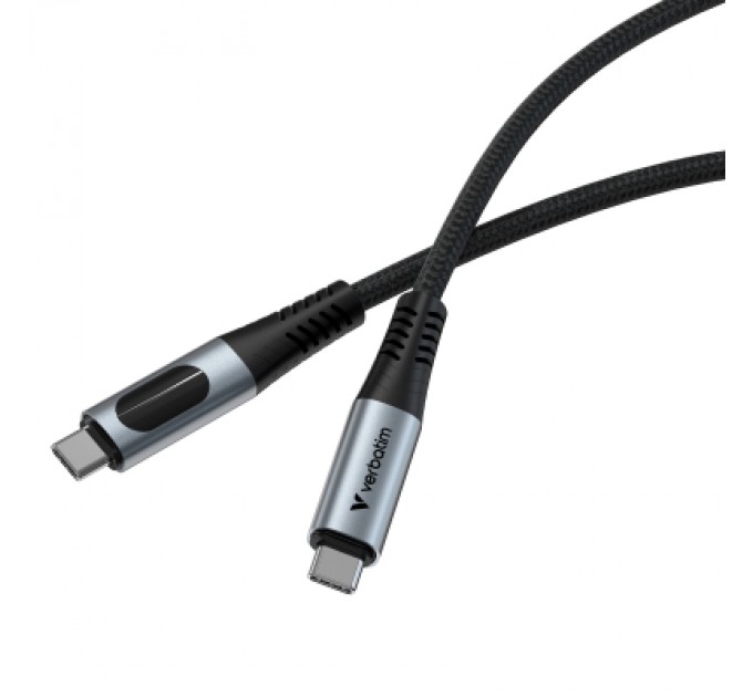Verbatim Дата кабель USB-C to USB-C 1.2m with display 100W black Verbatim (31848)