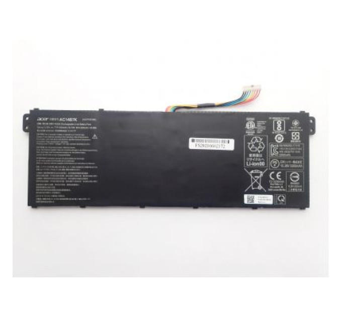 Acer Акумулятор до ноутбука Acer AC14B7K Aspire A315/A515, 3220mAh (50.7Wh), 4cell, 15.28V, L (A47540)