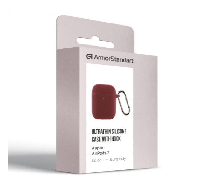 Armorstandart Чохол для навушників Armorstandart Ultrathin Silicone Case With Hook для Apple AirPods 2 Burgundy (ARM59680)
