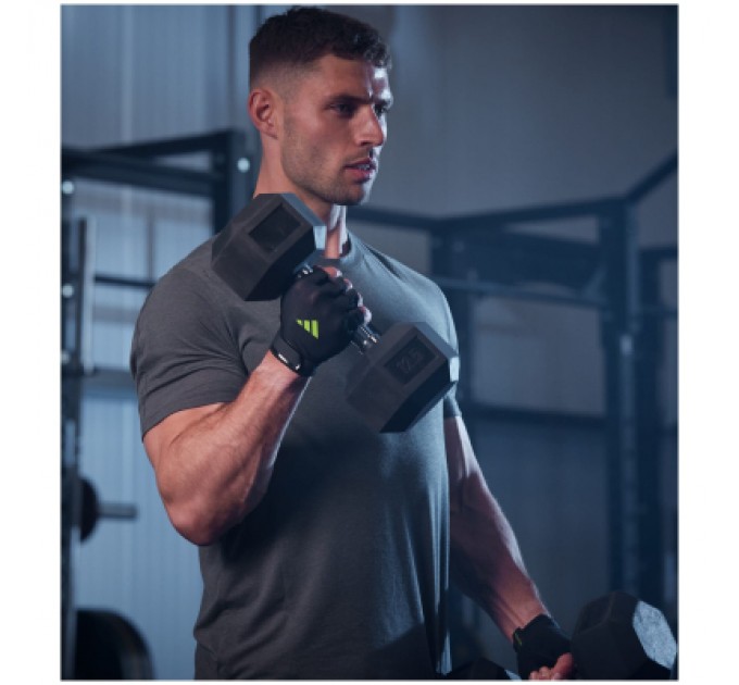 Adidas Рукавички для фітнесу Adidas Essential Training Gloves ADGB-15003GN чорний, зелений L (885652025973)