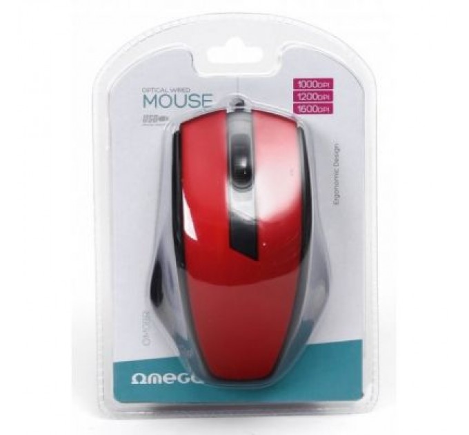 Omega Мишка Omega OM-08 USB Red (OM08R)