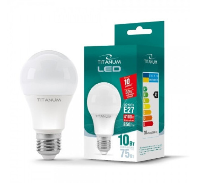 TITANUM Лампочка TITANUM A60 10W E27 4100K 220V (TLA6010274)