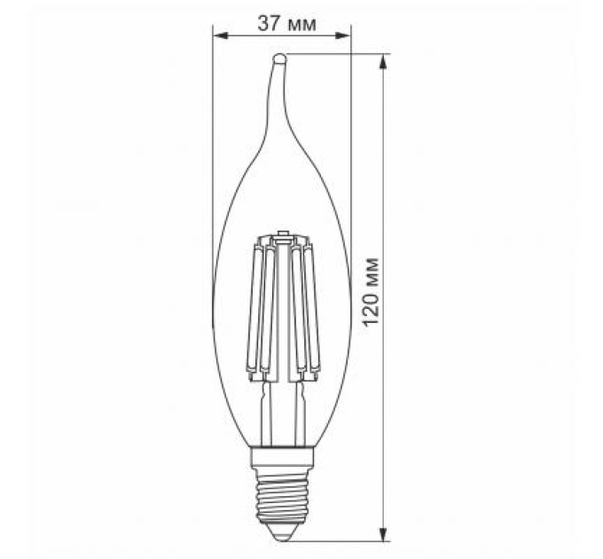 Videx Лампочка Videx Filament C37FtA 6W E14 2200K 220V (VL-C37FtA-06142)