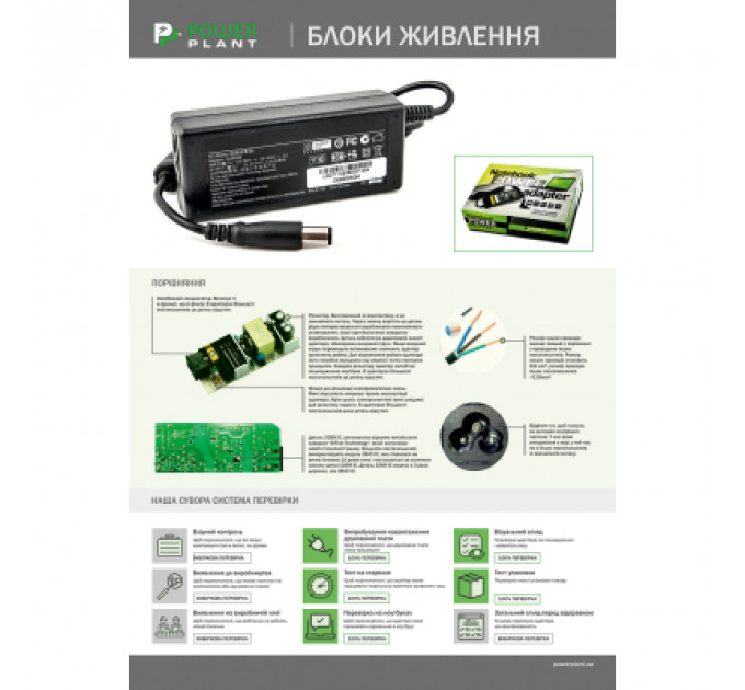 Блок живлення до ноутбуку PowerPlant ASUS 220V, 19V 90W 4.74A (4.0*1.35) (AS90F4014)