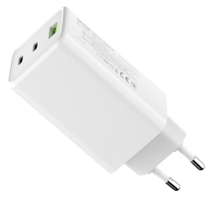 ColorWay Зарядний пристрій ColorWay C101B GaN Mini 100W PD PPS 2xUSB-C + USB-A white (CW-CHS061PD-WT)
