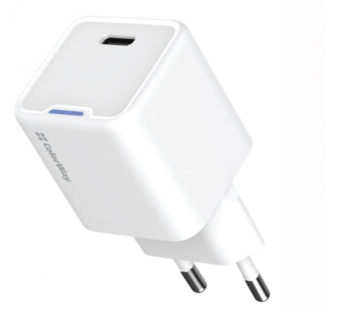 ColorWay Зарядний пристрій ColorWay C101C GaN Mini 20W PD PPS USB-C white (CW-CHS059PD-WT)
