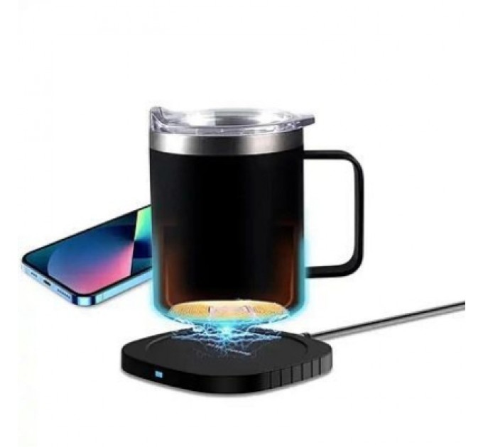 TheGeneral Термокружка TheGeneral з підігрівом та бездротовою зарядкою ThermoHub 15W з LED індикатором чорна (40021321-01)