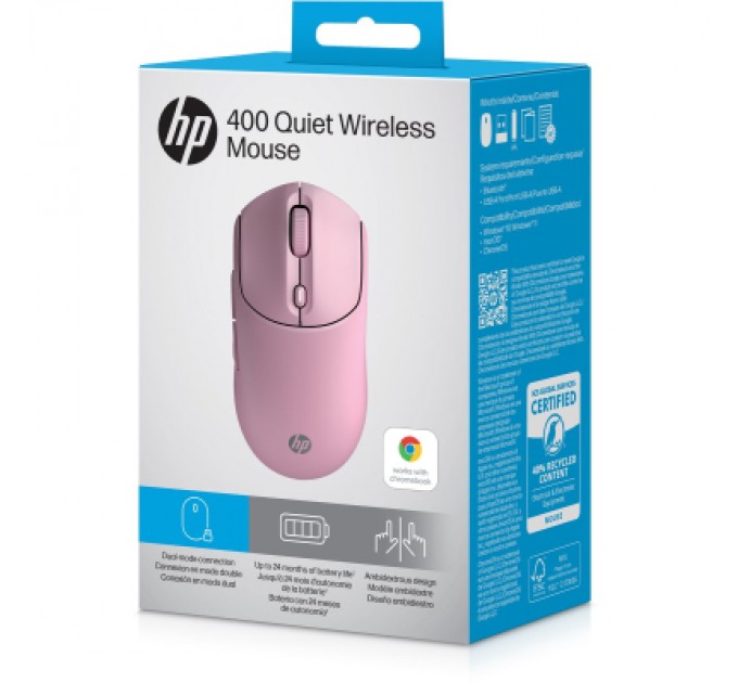 HP Мишка HP 400 Quiet Wireless/Bluetooth Pink (AZ7B5AA)