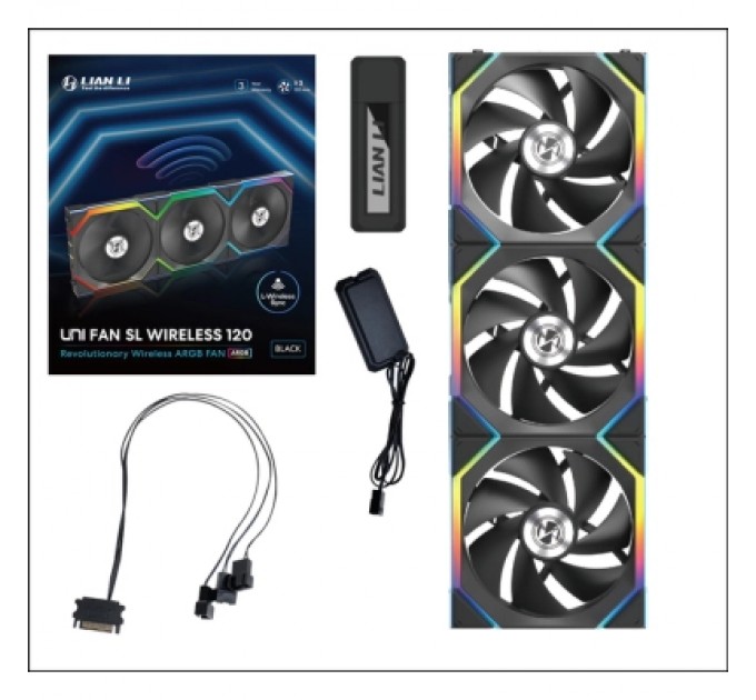Lian Li Кулер до корпусу Lian Li Uni Fan SL WIRELESS 120-3, Black (G99.12SL1W3B.00)