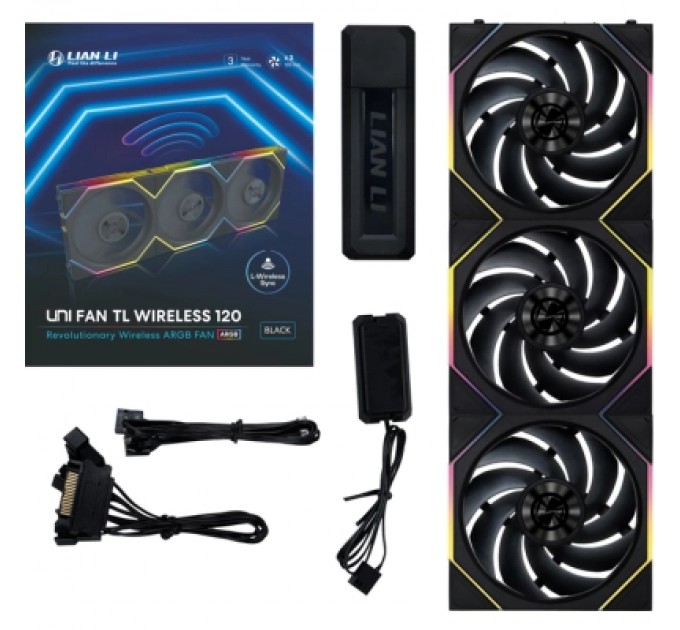 Lian Li Кулер до корпусу Lian Li Uni Fan TL WIRELESS 120-3, Black (G99.12TL1W3B.00)