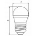 EUROELECTRIC Лампочка EUROELECTRIC LED G45 5W E27 4000K 220V (LED-G45-05274(EE))