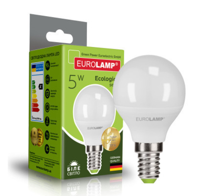 Eurolamp Лампочка Eurolamp LED G45 5W E14 4000K 220V (LED-G45-05144(P))