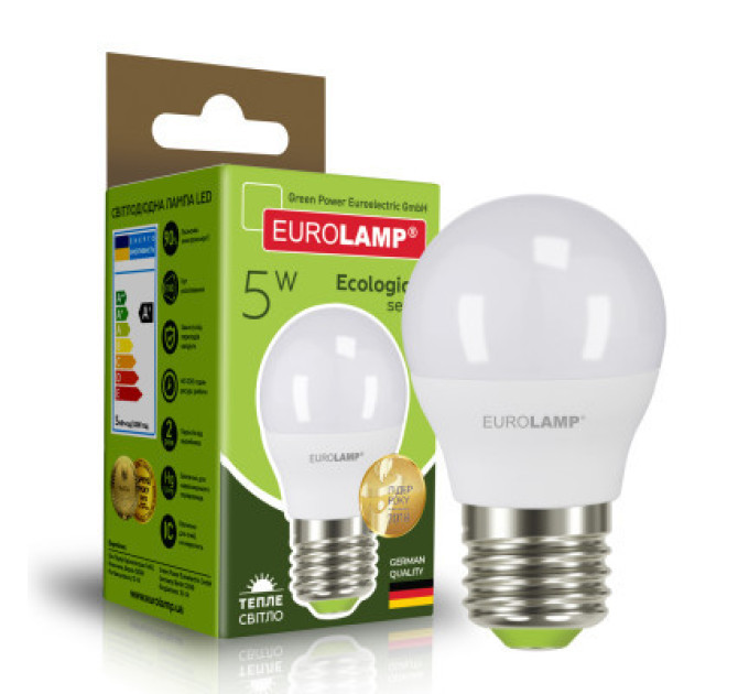 Eurolamp Лампочка Eurolamp LED G45 5W E27 3000K 220V (LED-G45-05273(P))