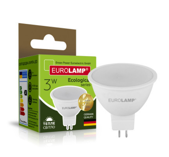 Eurolamp Лампочка Eurolamp LED SMD MR16 3W GU5.3 3000K 220V (LED-SMD-03533(P))