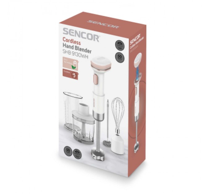 Sencor Блендер Sencor Блендер Sencor заглибний Pulse, 180Вт, 4в1, чаша-700мл, безпровід (SHB9130WH)