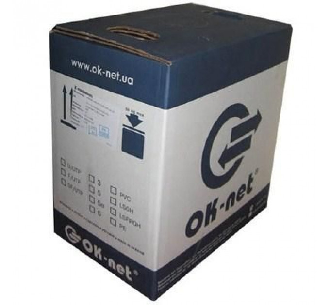 Кабель мережевий OK-Net UTP 305м Cat.6 4х2х0,54 Indoor (КПВ-ВП (250) 4х2х0,54)