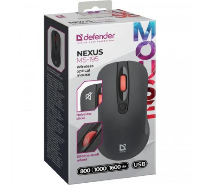 Defender Мишка Defender Nexus MS195 Wireless Black (52195)