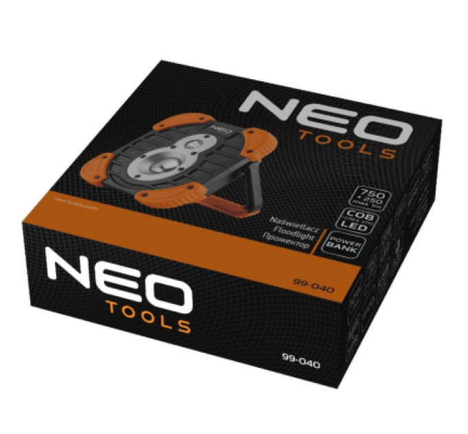 Neo Tools Прожектор Neo Tools акумулятор, 2600мАг, 3.7 Li-ion, 10 Вт + 3 Вт, 750+ 250 люме (99-040)