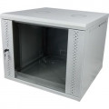 Шафа настінна Eserver 9U 19" 600х600х503 (Ш*Г*В), скло, сіра (ES-Е960G)
