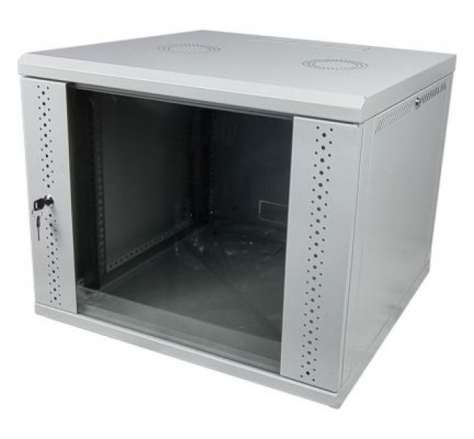 Шафа настінна Eserver 9U 19" 600х600х503 (Ш*Г*В), скло, сіра (ES-Е960G)