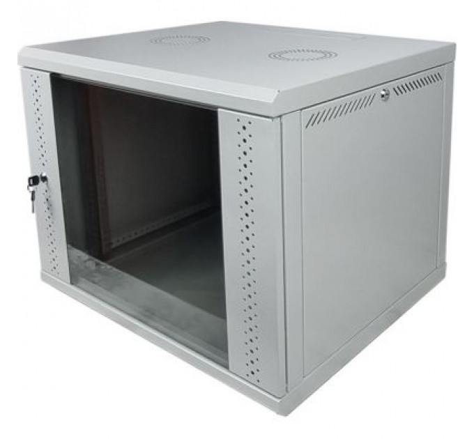 Шафа настінна Eserver 9U 19" 600х600х503 (Ш*Г*В), скло, сіра (ES-Е960G)