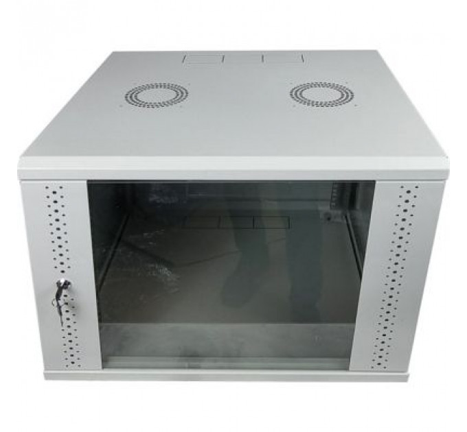 Шафа настінна Eserver 9U 19" 600х600х503 (Ш*Г*В), скло, сіра (ES-Е960G)
