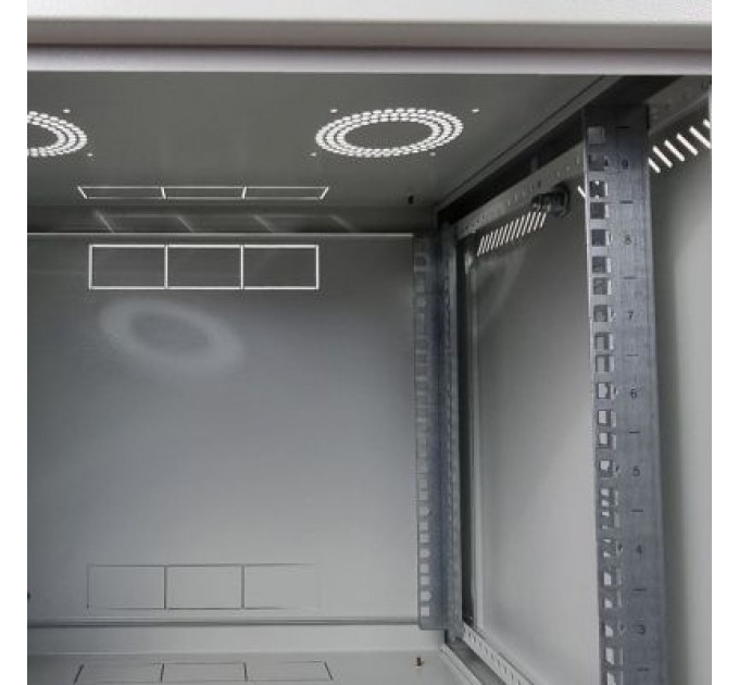 Шафа настінна Eserver 9U 19" 600х600х503 (Ш*Г*В), скло, сіра (ES-Е960G)