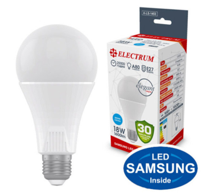 Electrum Лампочка Electrum A80 18W PA LS-33 Elegant E27 6500K (A-LS-1453)