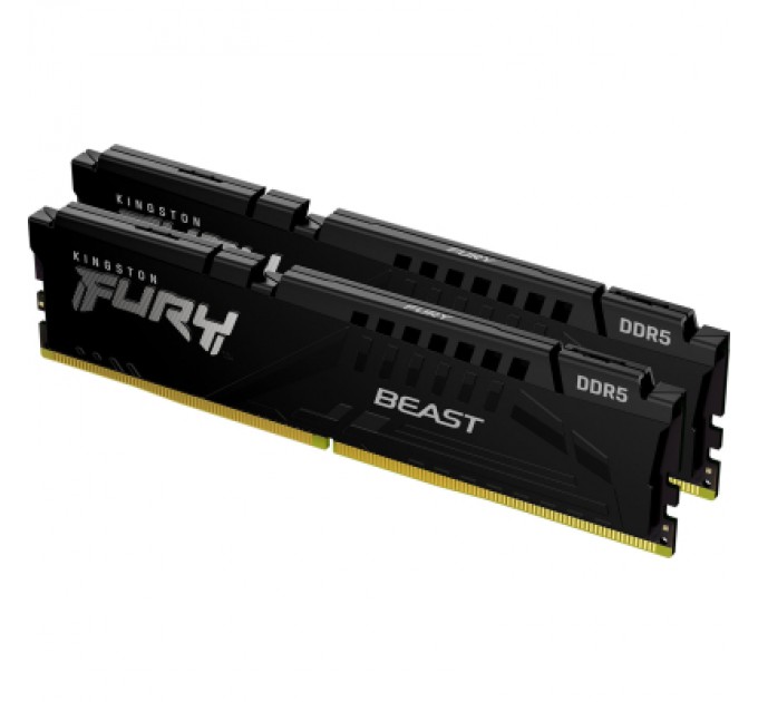 Kingston Fury (ex.HyperX) Модуль пам'яті для комп'ютера DDR5 64GB (2x32GB) 6000 MHz Beast Black XMP Kingston Fury (ex.HyperX) (KF560C30BBK2-64)