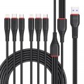 XO Дата кабель USB 2.0 AM to 2xLightning + 2xMicro 5P + 2xUSB-C 1.2m black XO (XO-NB196-6in1)