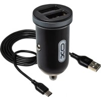 Зарядний пристрій XO 2xUSB 2.1A + cable USB to Micro 5P black (TZ08-M-BK)