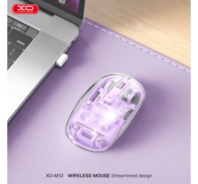 XO Мишка XO M12 Wireless Transparent/Pink (M12 Purple)