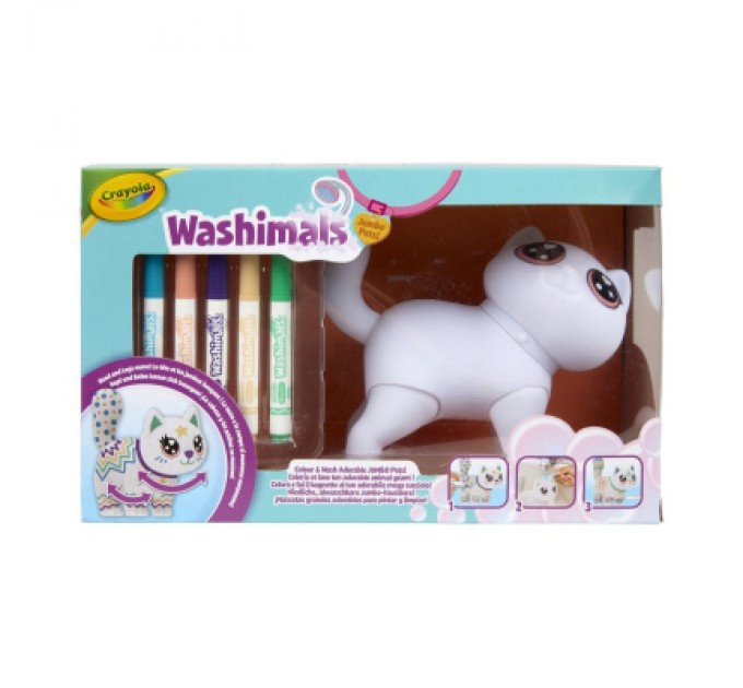 Crayola Набір для творчості Crayola Washimals Котик- велетень, з фломастерами 5 шт (74-7518)