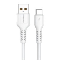 Дата кабель USB 2.0 AM to USB-C 1.0m 2.4A silicone white Denmen (DM-D42T-WH)