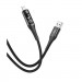 XO Дата кабель USB 2.0 AM to Lightning 1.0m 2.4A LED black XO (NB162-L-1-BK)