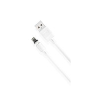 Дата кабель USB 2.0 AM to Lightning 1.0m 2.1A magnetic pvc white XO (NB187-L-1-WH)
