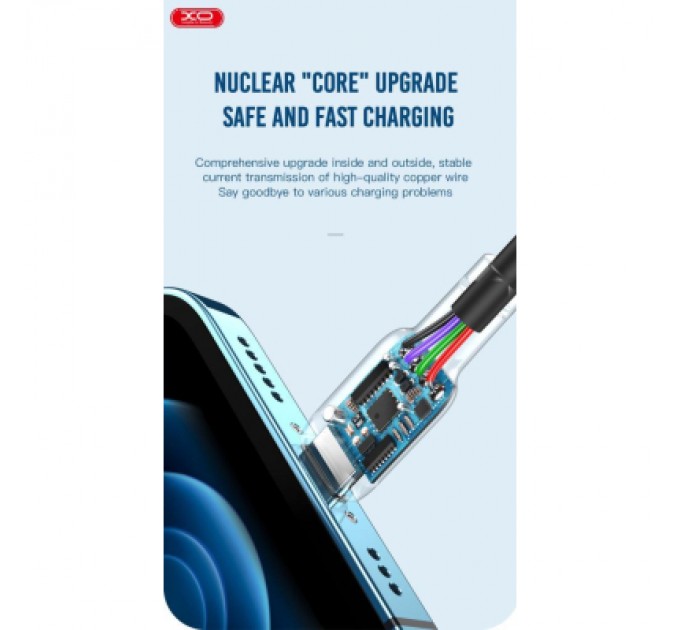 XO Дата кабель USB 2.0 AM to Lightning 1.0m 2.1A silicone white XO (NB208-L-1-WH)