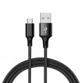 XO Дата кабель USB 2.0 AM to Micro 5P 2.0m 1.5A braided black XO (NB143-M2-BK)