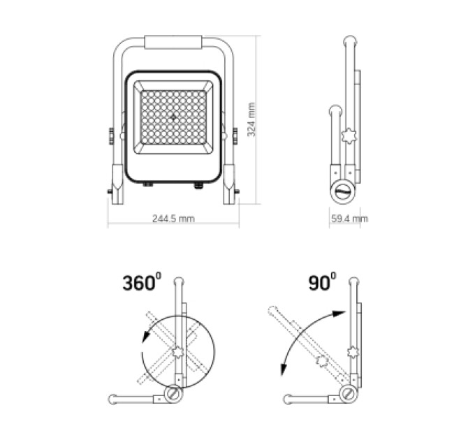 Videx Прожектор Videx LED акумуляторний PREMIUM VIDEX F2A 50W 5000K (VL-F2A-505)