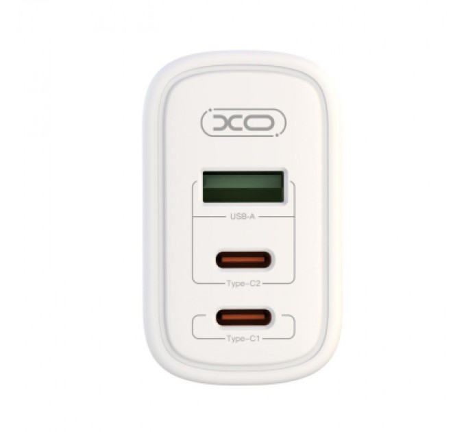 XO Зарядний пристрій XO 2xUSB-C PD65W + 1xUSB 45W white (СE04-WH)