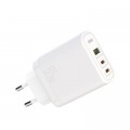 XO Зарядний пристрій XO 2xUSB-C PD65W + 1xUSB 45W white (СE04-WH)
