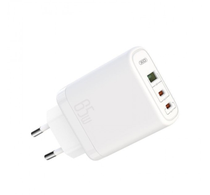 XO Зарядний пристрій XO 2xUSB-C PD65W + 1xUSB 45W white (СE04-WH)