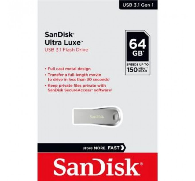 USB флеш накопичувач SanDisk 64GB Ultra Luxe USB 3.1 (SDCZ74-064G-G46)